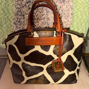 Dooney & Bourke FLORENTINE Leather Giraffe Print Domed Satchel